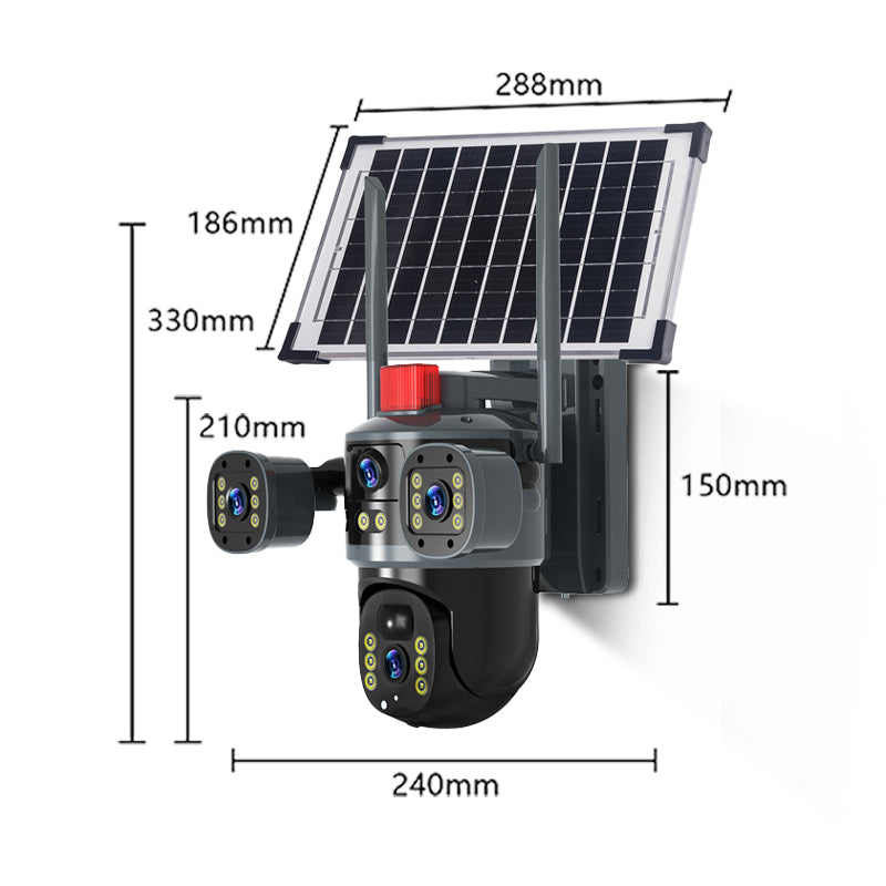 🎥 Cúpula solar de 360° de triple lente Camera✈️ envío grati