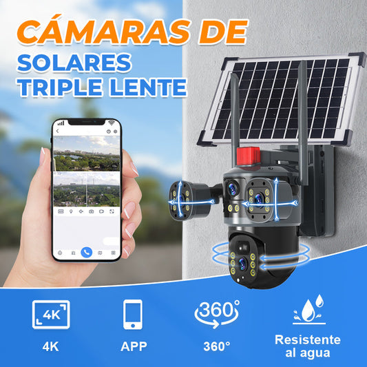 🎥 Cúpula solar de 360° de triple lente Camera✈️ envío grati