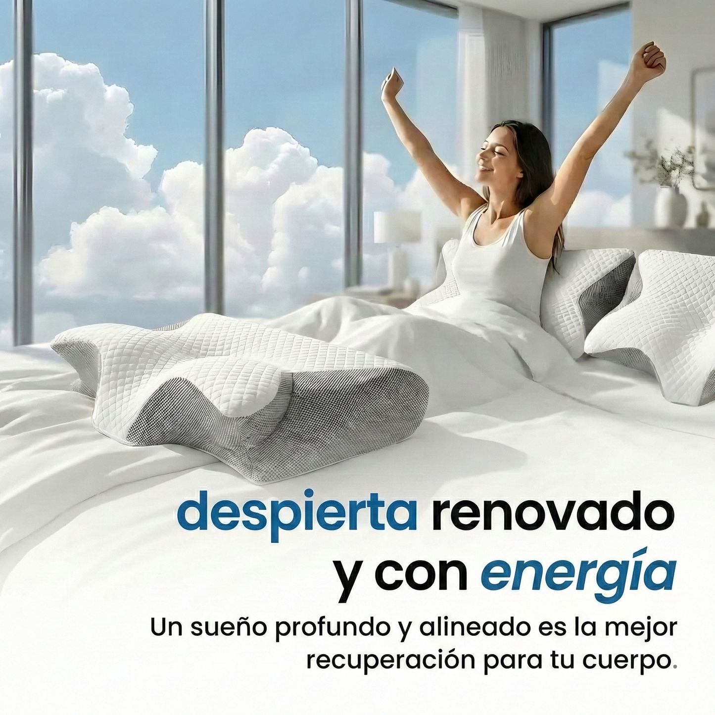 CloudRest 2.0 Ergonomic Pillow – Alineación Natural y Confort Superior