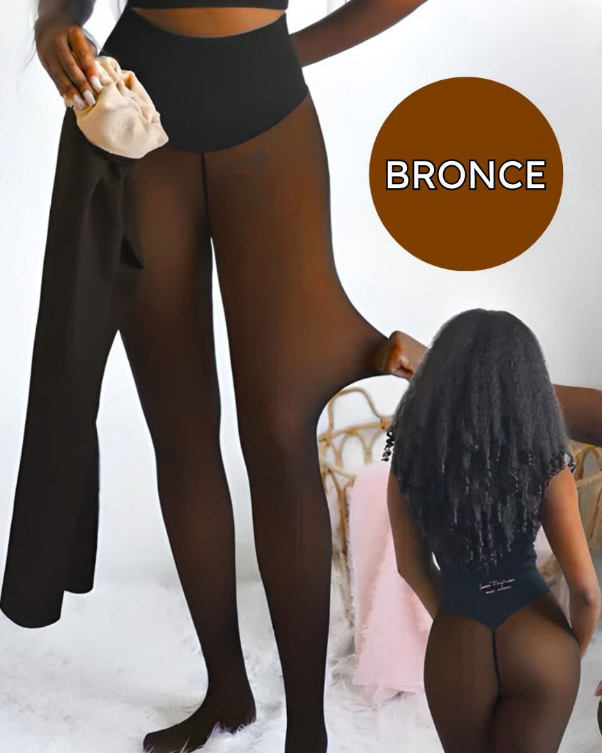 Leggings Transparentes Térmicos con Forro Polar - Control de Abdomen