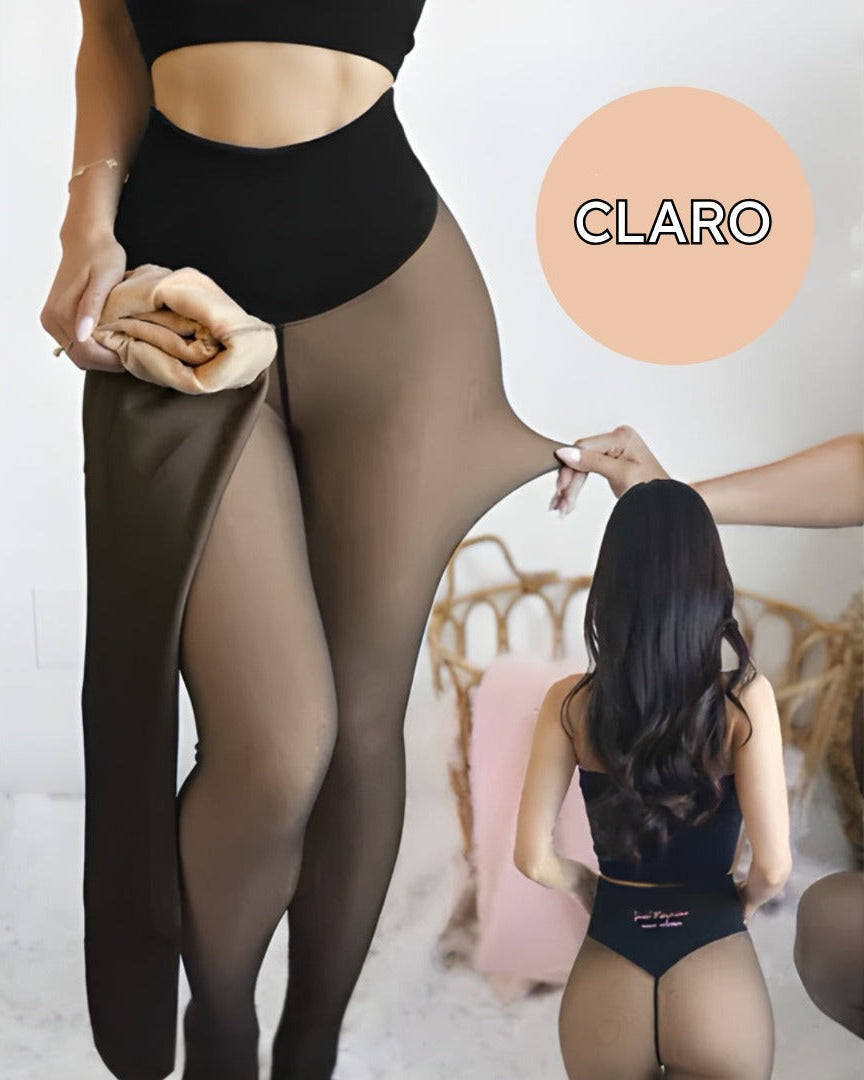 Leggings Transparentes Térmicos con Forro Polar - Control de Abdomen