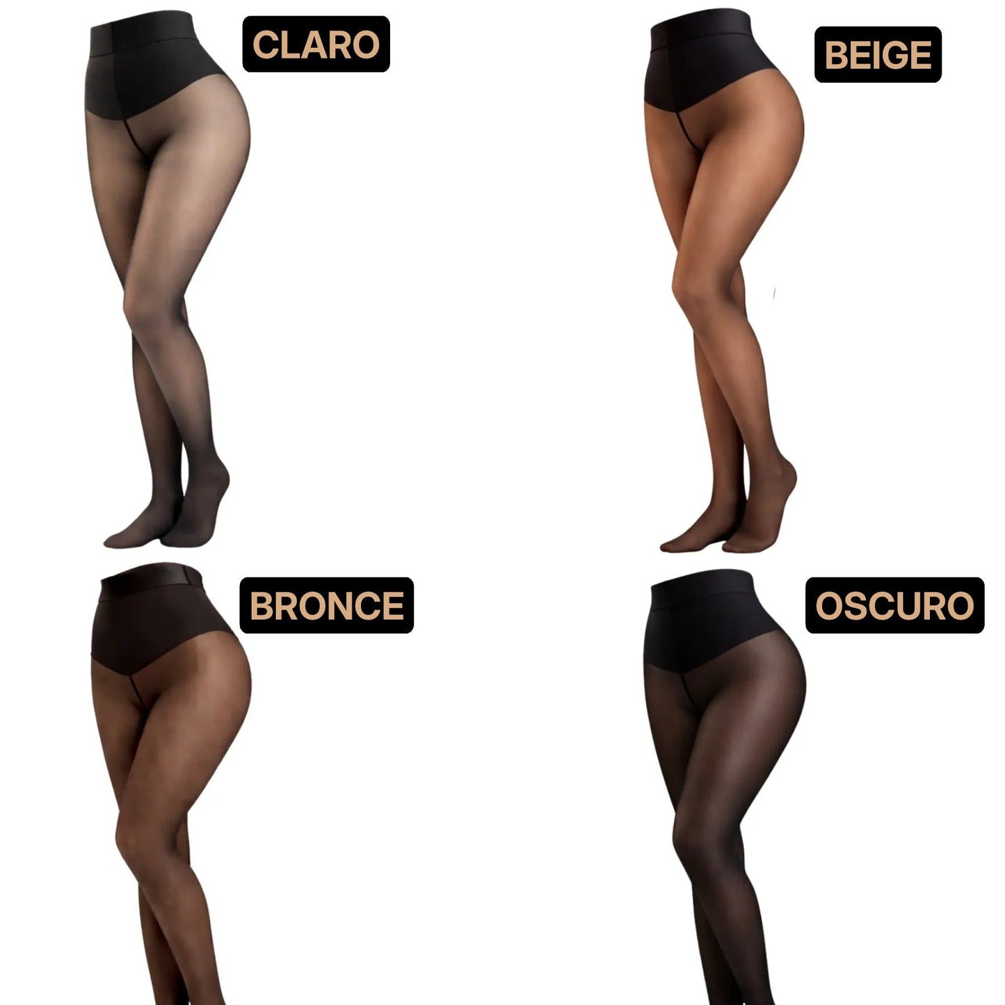 Leggings Transparentes Térmicos con Forro Polar - Control de Abdomen