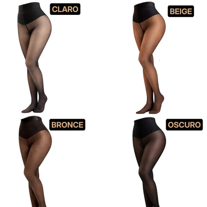 Leggings Transparentes Térmicos con Forro Polar - Control de Abdomen